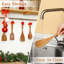 Ensemble d'ustensiles de cuisine en bois de teck naturel 9 pièces avec porte-cuillère Soft Comfort-Grip