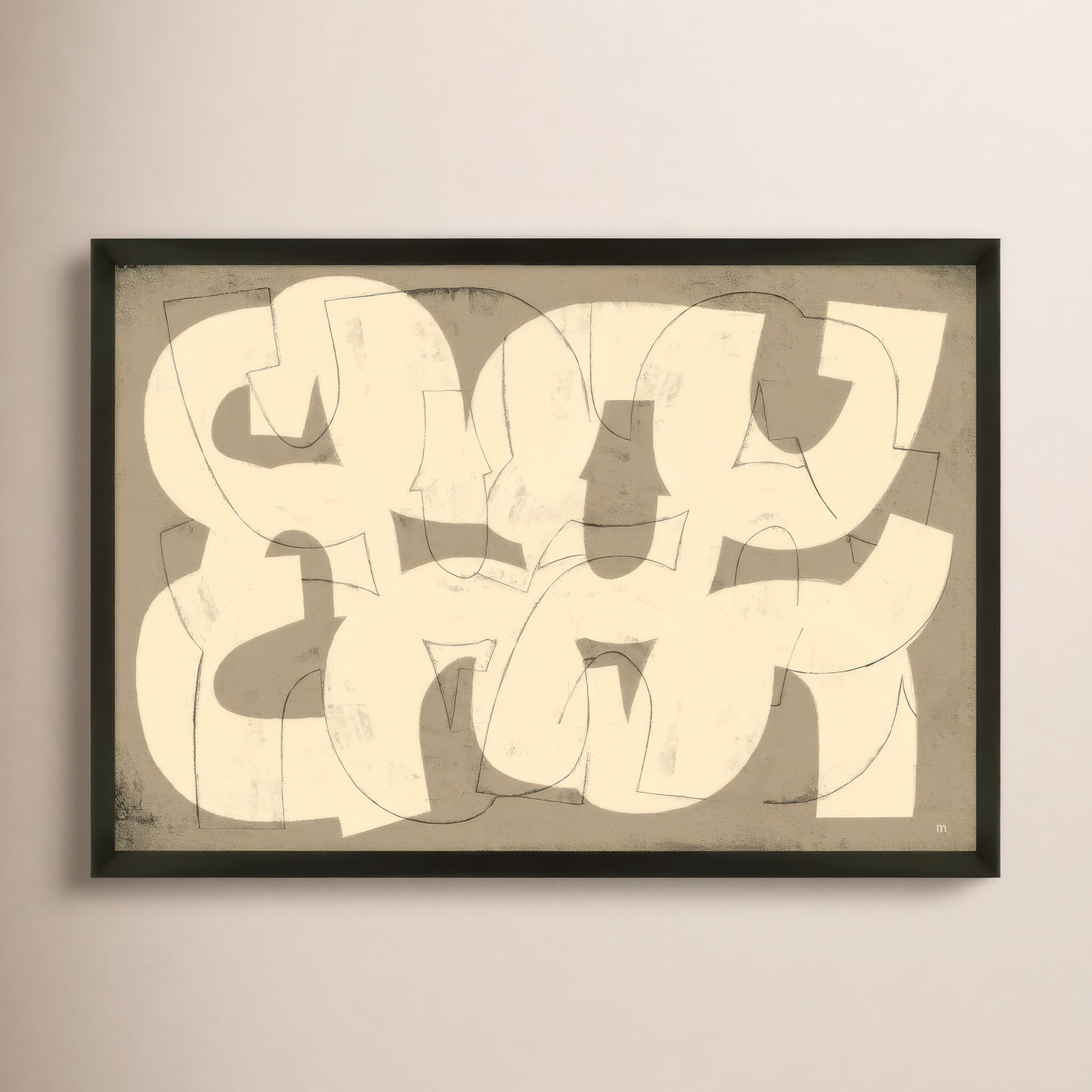 Drawing By StudioM by StudioM, Black Framed Paper, 35" H x 50" W x 1.25" D
