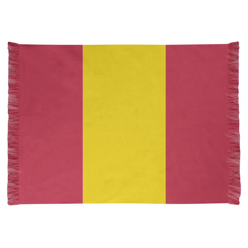 Tapis tissé à plat rouge/jaune St Louis, Non