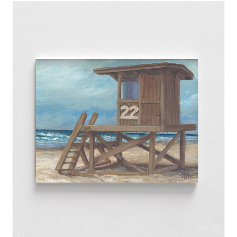 «Tower 22 Newport Beach» par William Thompson, affiche de tour de plage, décor de maison de plage de sable blanc, affiche de bord de mer, décor de salon nautique