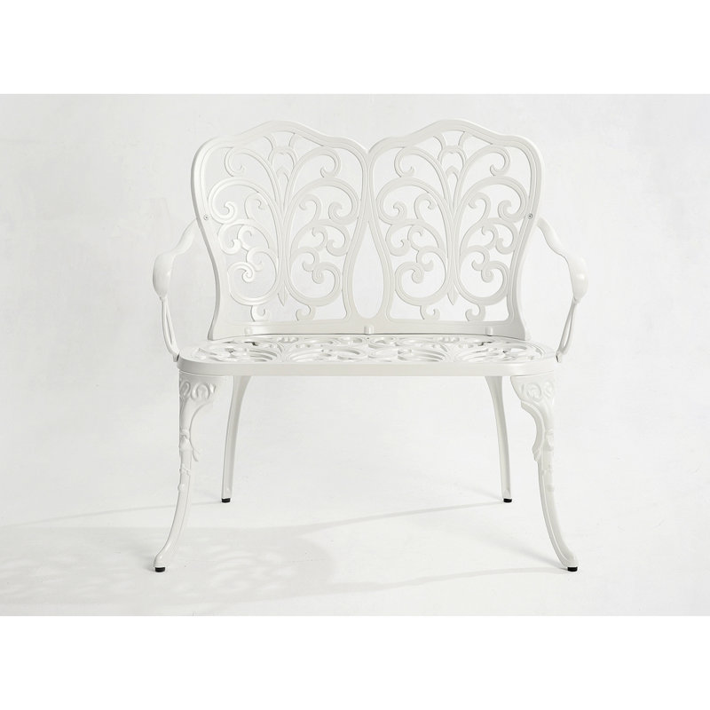 Banc d'extérieur en aluminium, Blanc