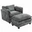 Boucle Fabric Club Chair Armchair with Ottoman-1117254349