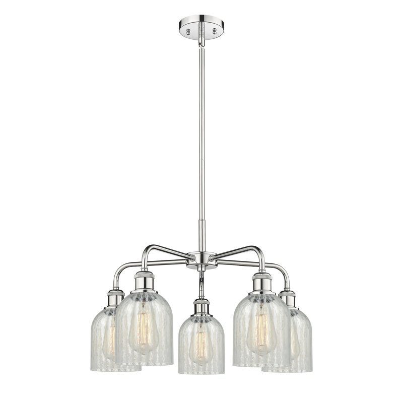 Lustre en forme de cloche à 5 lumières Matewan, Chrome poli