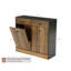 Armoire à ordures inclinable avec 2 tiroirs, poubelle cachée en bois de 10 gallons