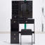 Petit meuble-lavabo de 29,2 po avec tiroir à gauche et tabouret rembourré, très grand miroir coulissant à droite, rangement multi-couches à grande capacité, commode pratique, certificat EPA, GCC, UL-1159338320