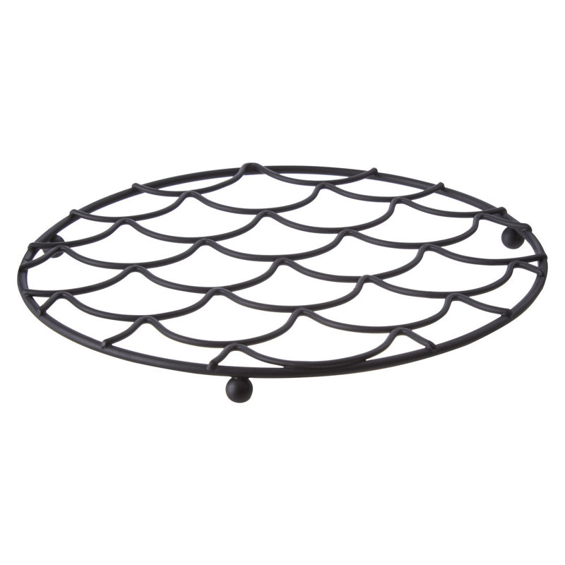Metal Round 1 Piece Trivet, Black
