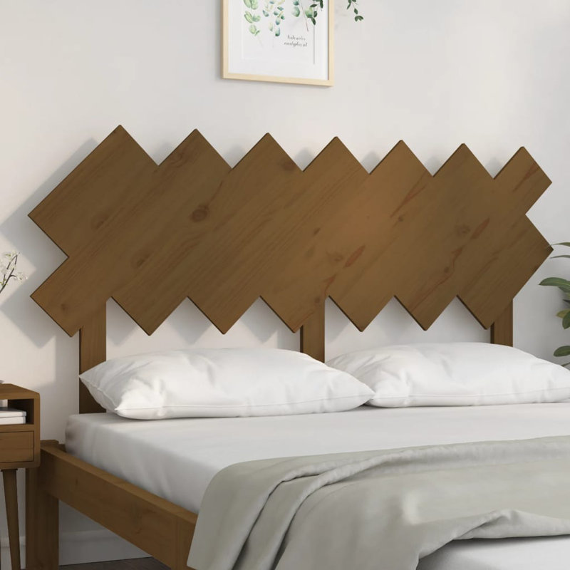 Solid Wood Panel Headboard, 151.5 x 81 cm, Honey Brown