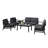 Polett Teak Outdoor Six-person Patio Set With Cushions And Two Tables-91246492-91246480
