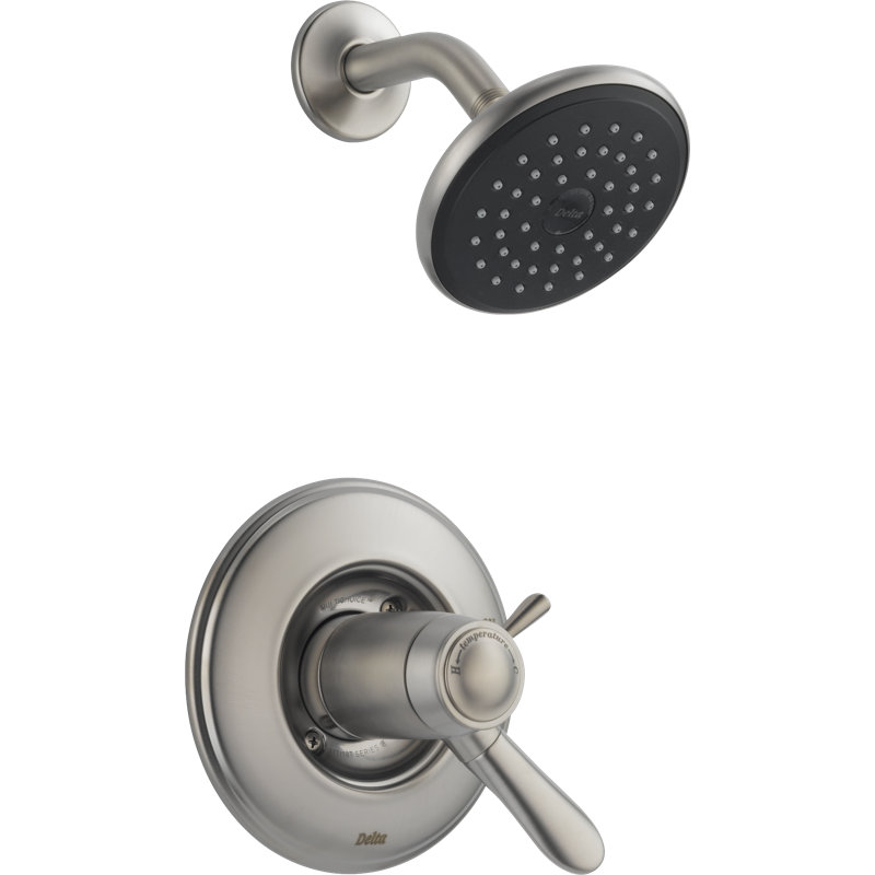Garniture de robinet de baignoire et douche Lahara avec TempAssure, Acier inoxydable Brilliance