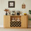 Modern Wavy Curve Sideboard-Multifunctional storage cabinet with wine rack and glassware holder