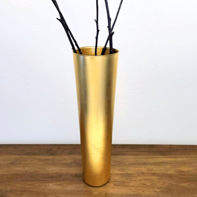 IRIS Solid Gilded Glass Taper Vase