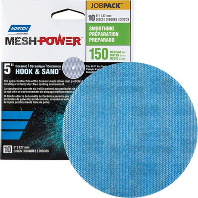 Norton 68440 5" 150G Mesh Power Hook & Sand Sanding Disc - 10Pk