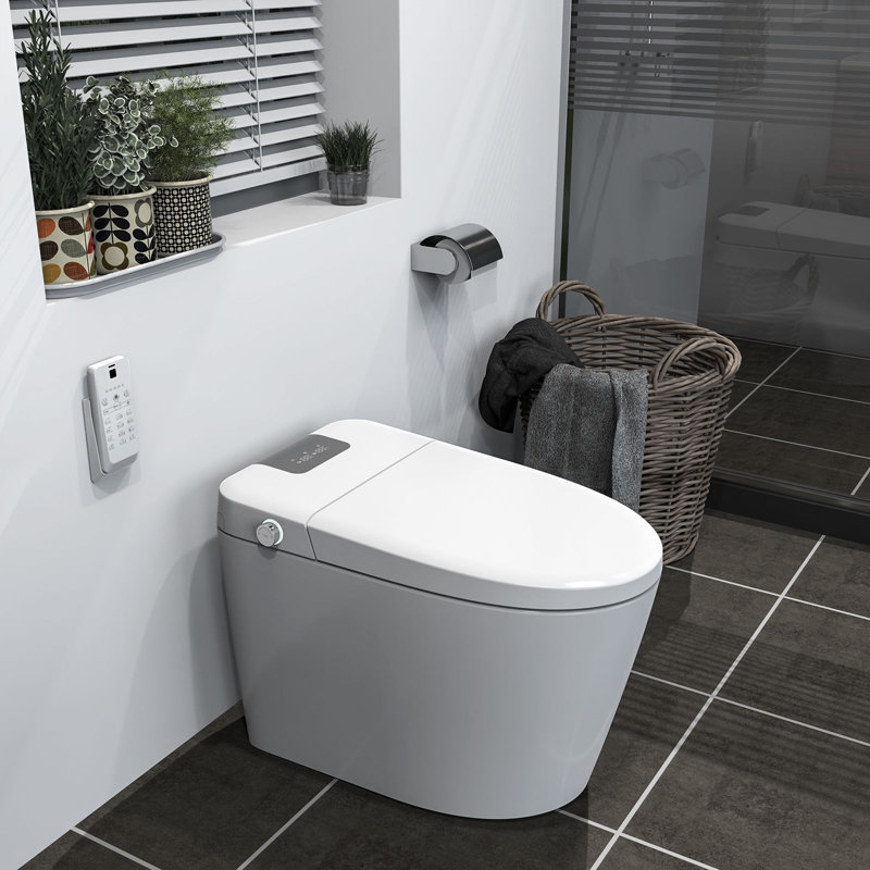 CG INTERNATIONAL TRADING 1.27 Gallons GPF Elongated Floor Mounted One-Piece Toilet (Seat Included)