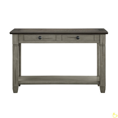 1Pc Sofa Table With 2 Drawers Bottom Shelf Wooden Living Room Furniture