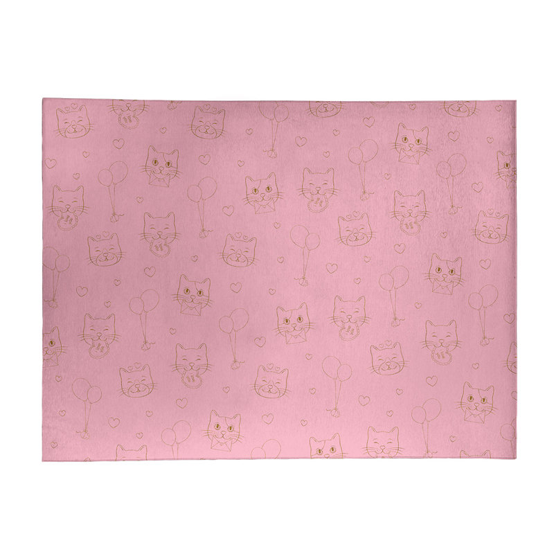 Tapis zone rose fait main, Rectangle 8 pi x 10 pi