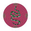 Thistle And Snake Vegan Leather Round Pebble Placemat-980989663