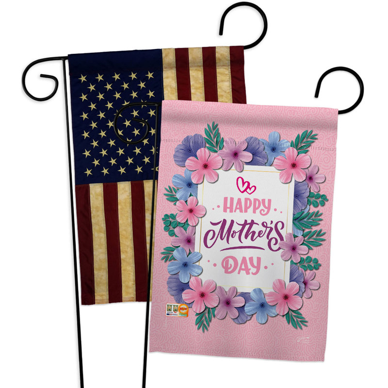 Drapeau de jardin en polyester 2 côtés 18 x 13 po