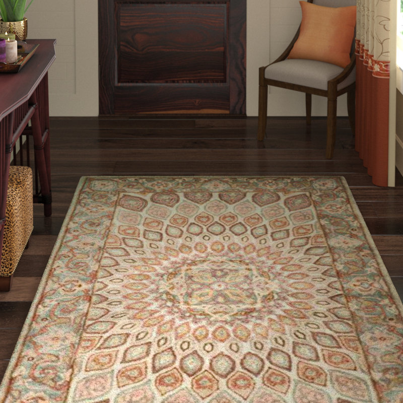 Gideon Hand Tufted Wool/Cotton/Latex Oriental Rug in Gray/Blue, Rectangle 7'6" x 9'6"