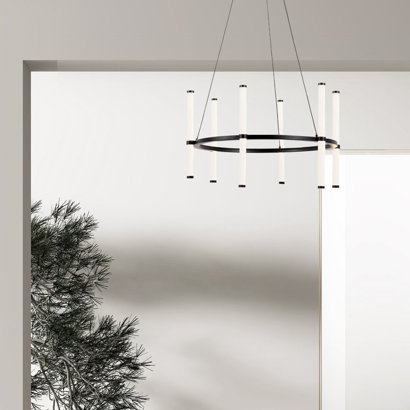 Farhanaaz 6 - Light Dimmable LED Chandelier, Matte Black