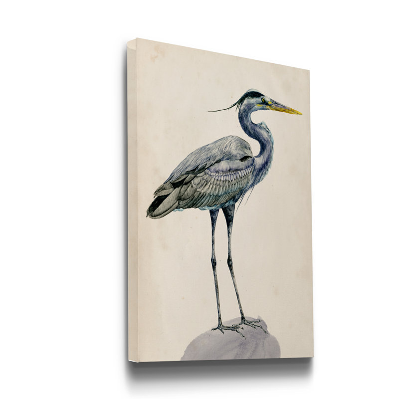 « Blue Heron rendering I », reproduction d’art sur toile tendue, H 48 po x l 32 po x P 1 po