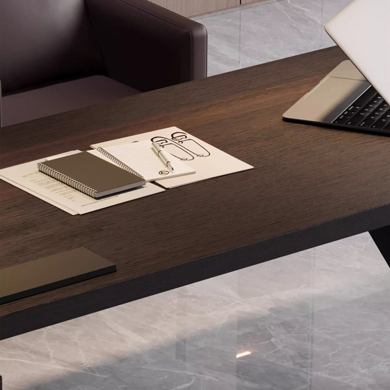 Italian Minimalist Solid Wood Desk, 29.5" H x 78.7" W x 27.6" D
