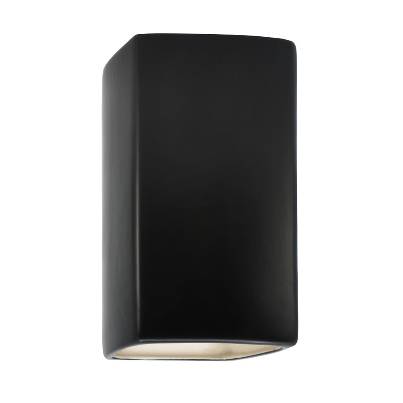 Bersani Ceramic Flush Mounted Sconce, 13.5" H x 7.25" W x 6.5" D, No, Hammered Brass