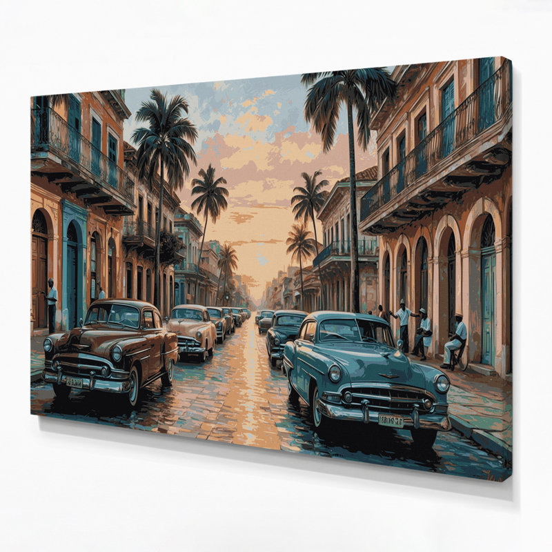 Art mural sur toile noire avec cités cités, H 11 po x l 14 po