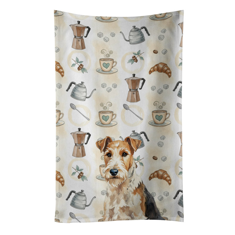 Wire Fox Terrier Coffee Bar Kitchen Towel, Wire Fox Terrier