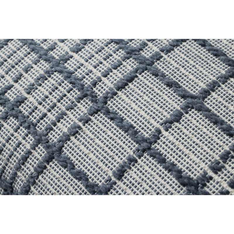 Navy and Beige Cotton Lumbar Rectangular Pillow Cover