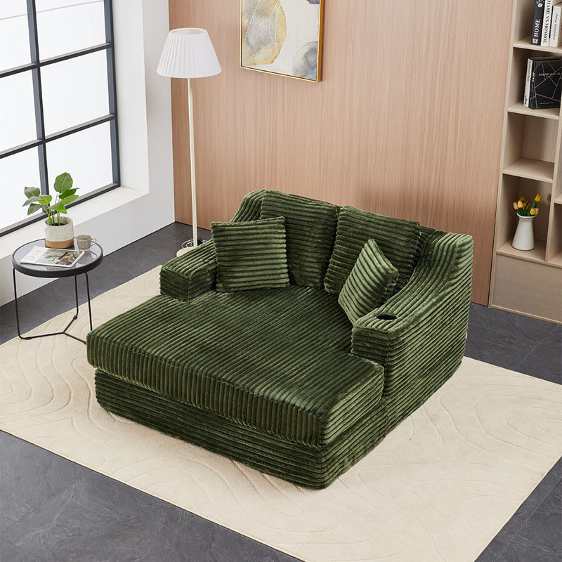 2 Seater Corduroy Sofa, Green