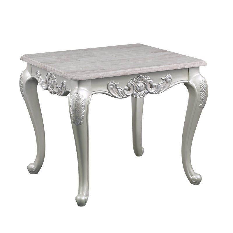 Table de bout de salon en argent de style traditionnel - Complément esthétique moderne en bois pour tous les styles de décor