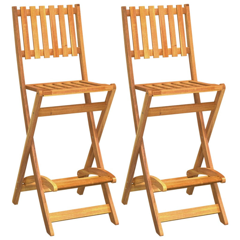 Folding Patio Bar Stools Solid Wood Acacia