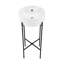 Lavabo console rond 15,75 "avec support pour lavabo Monaco, lavabo blanc-100946684