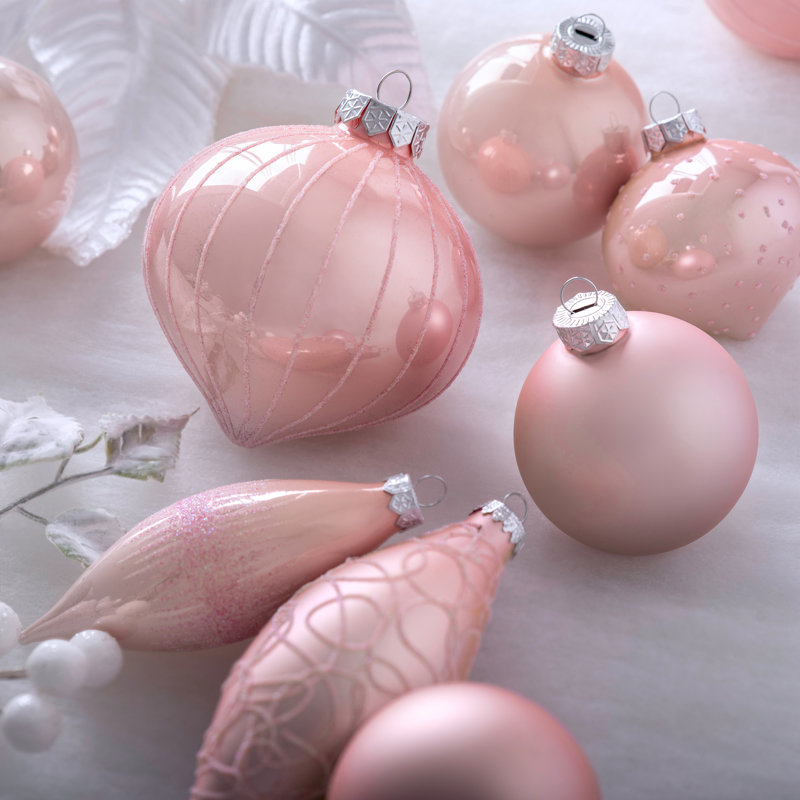 11cm Glass Bauble, Pink