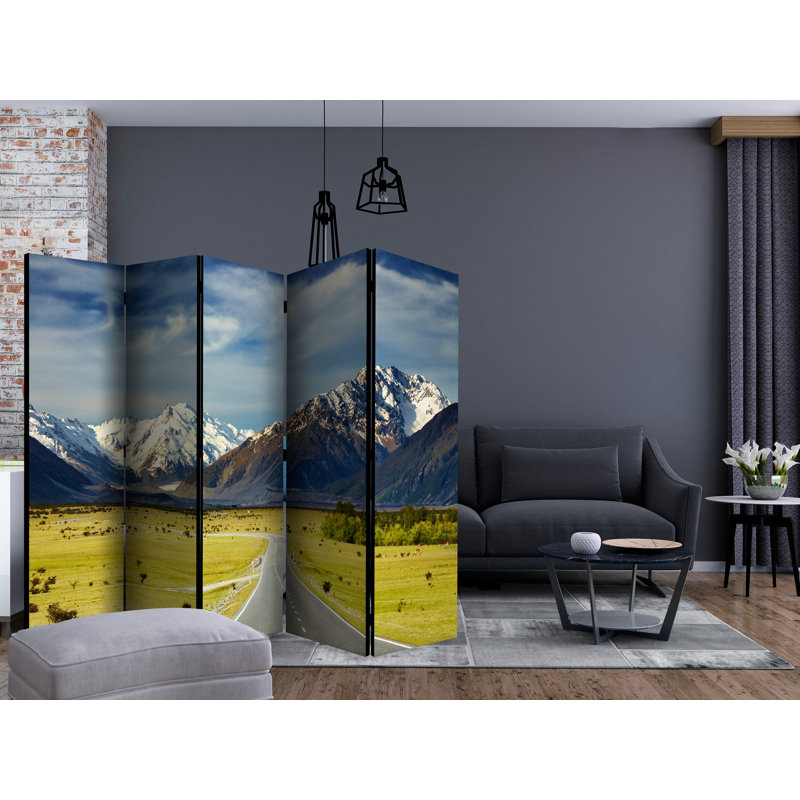 Lebranche 225cm W x 172cm H 5 - Panel Solid Wood Folding Room Divider