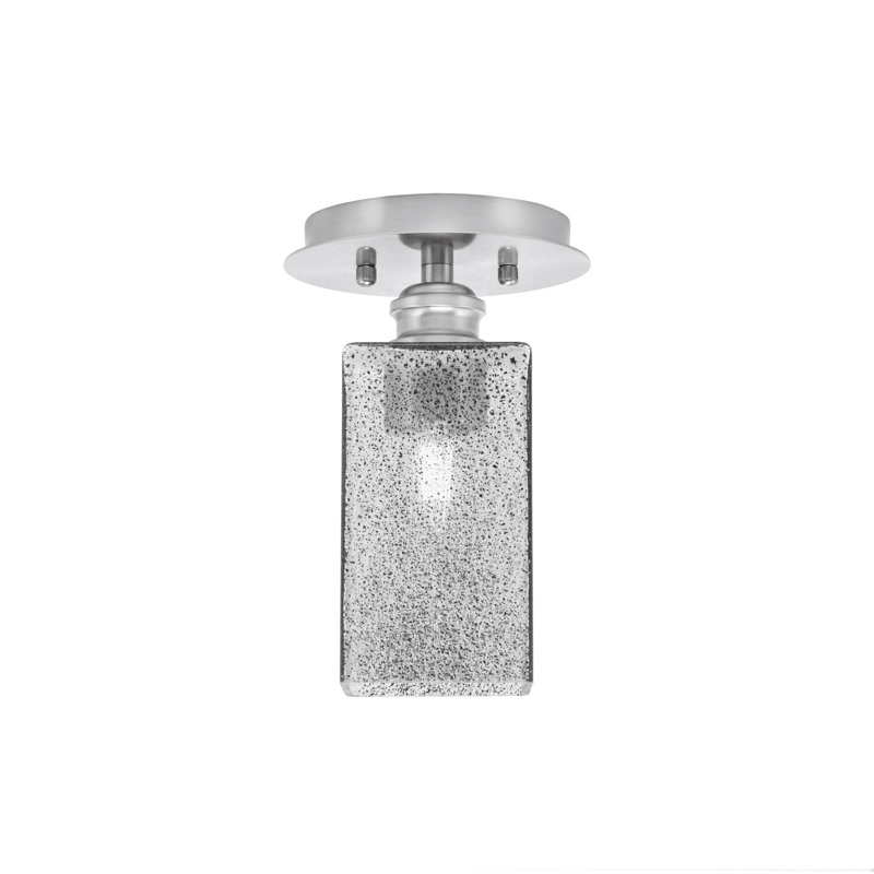 Verre semi-encastré carré 1 lumière Edge, Nickel brossé