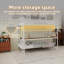 Lit superposé double au-dessus d'un lit double avec bureau intégré et éclairage à DEL - conception loft peu encombrante pour enfants et adolescents, structure robuste, assemblage facile, parfait pour les chambres à coucher et les dortoirs