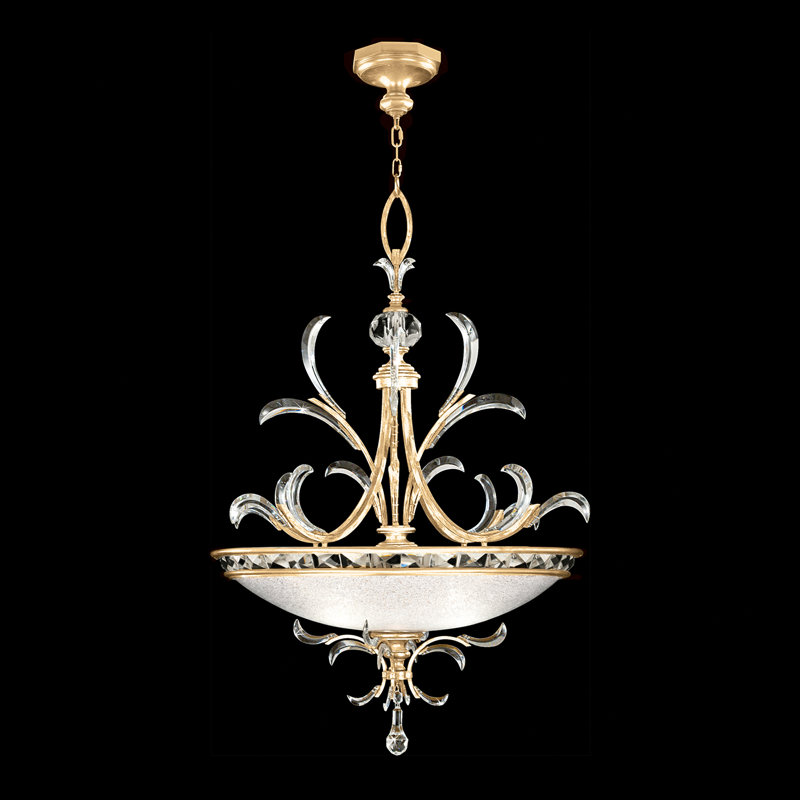 Beveled 3 - Light Pendant, Gold Leaf