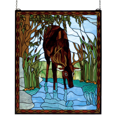 Deer Stained Glass Window
