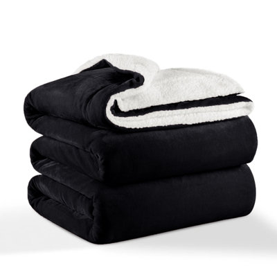Sherpa Fleece Blanket - Reversible Ultra-Soft Warm Cozy Throw for Sofa & Bed