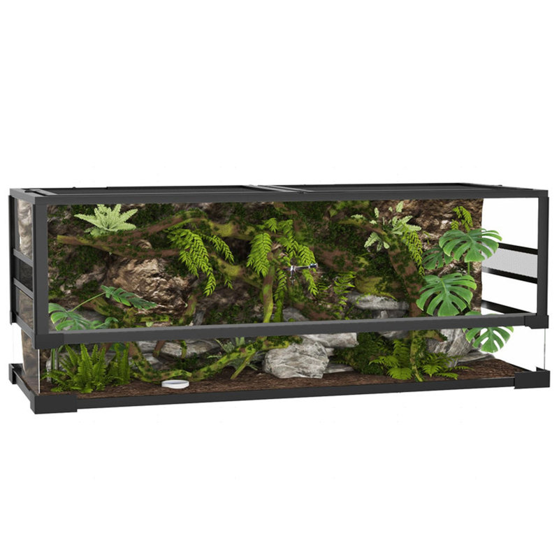 Terrarium Reptile avec vitre latérale et enceinte ventilée à accès frontal, H 18 po x P 18 po x l 48 po 