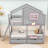 Playhouse-Inspired Twin Over Twin Bunk Bed With Drawers-1015857341