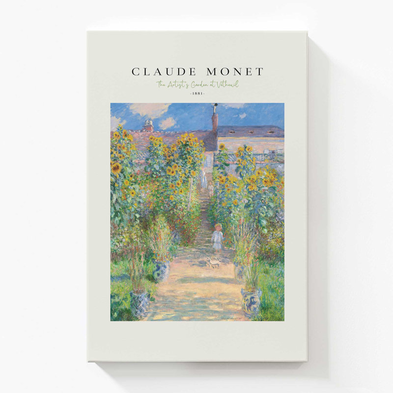Le jardin de l'artiste par Monet v2, Toile tendue, H 72 po x l 48 po x P 1,25 po