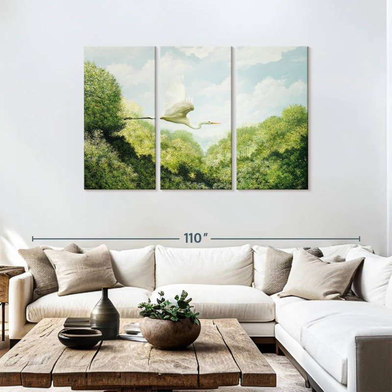 Brampt Flying Egret, 48" H x 74" W