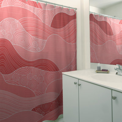Rideau de douche simple à vagues dessiné à la main Classic