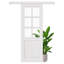 Porte de grange coulissante en verre transparent 6 pièces avec trousse de quincaillerie Hidden Style Track (aucun assemblage requis)-111083550