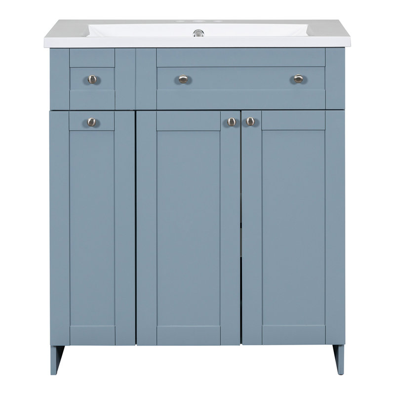 Meuble-lavabo 30 po avec meuble-lavabo simple, Bleu