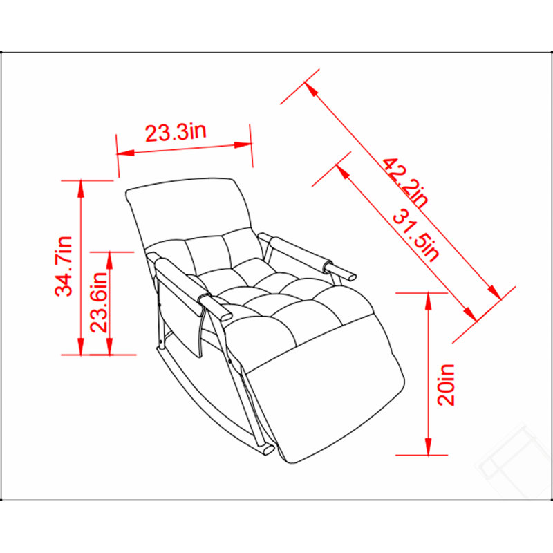 Chaise berçante pliante Casual, Blanc