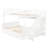 Full XL over Queen Bunk Bed with Staircase, Storage Shelves, Trundle and LED Lighting, White-1885449416