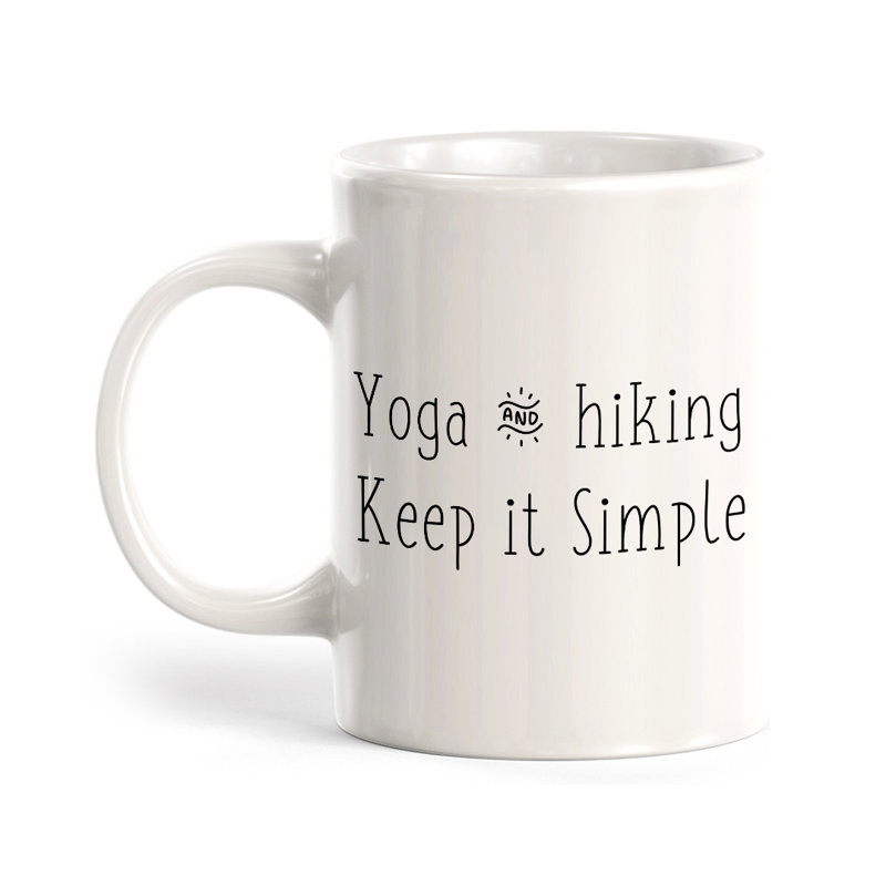 Tasse à café de yoga et de randonnée «Keep It Simple, Tom Demain», Ensemble de verres à lait, Plastique polypropylène